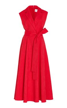 Cotton-Blend Trench Midi Dress By Carolina Herrera | Moda Operandi Clothes Basics, Wes Gordon, Carolina Herrera Dresses, Dress Blazer, Royal Clothing, Summer 25, Chanel Jacket, Full Skirts, Collection Ideas