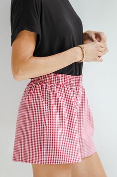 The Good Game Gingham Boxer Shorts are the perfect blend of comfort and playful style for game days! Made from soft, breathable fabric, these shorts feature a classic gingham pattern that adds a trendy touch to your casual look. The relaxed fit ensures ease of movement, making them ideal for lounging, tailgating, or cheering on your favorite team from the stands. An elastic waistband provides a comfortable fit, while the lightweight design keeps you cool during warmer days. Pair these gingham bo Shorts Dress, Good Game, Playful Style, Gingham Pattern, Dress For Short Women, Boxer Shorts, Best Games, Favorite Team, Women's Shorts