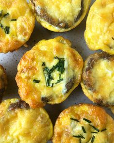 small muffins with cheese and herbs on a plate