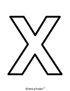 the letter x is shown in black and white