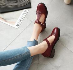 Retro T-strap Mary Jane Shoes sold by KOSMUISHOE on Storenvy Oxford Shoes Women, Best Barefoot Shoes, Vintage Style Shoes, T Strap Shoes, Women Flats, Work Place, Barefoot Shoes, Spring Women, Women Oxford Shoes