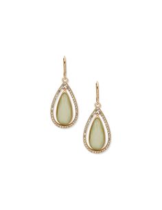 Anne Klein Gold Tone Teardrop Orbital Green Earrings Gold Earrings For Bridesmaids, Green Gown, Green Stones, Green Earrings, Sparkling Crystal, Over The Top, Mother Of The Groom, Green Stone, Rehearsal Dinner