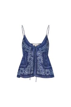 Meet the Tivelo Top, our must-have of the summer season. Designed from a lightweight, silk habotai fabric, this soft cami features a bandana-inspired print all over. With a peplum silhouette, the top forms a flattering fit with tiny spaghetti straps, a scoop neckline, and tie details at the center front. Pair with your favorite vintage denim or Ruffle Mini Skirt for a full look. Summer Cami Tops, Fashion School Fits, Cute Vintage Tops, Mama Mia Clothes, Bohemian Bandana Print Top For Beach, Silk Floral Print Beach Top, Silk Floral Print Top For Beach, Fitted Bohemian Bandana Print Tops, Summer Silk Top With Adjustable Straps