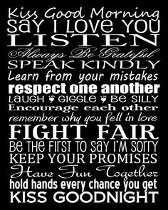 a black and white poster with words written in different languages, including the word kiss goodnight