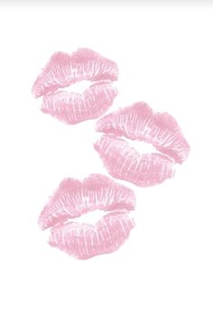 two pink lips with white background