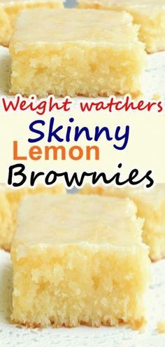 Dessert Ww, Weight Watcher Desserts, Lemon Brownies, Weight Watchers Meal Plans, Weight Watchers Recipes Desserts, Weight Watchers Smart Points, Breakfast Sweets, Ww Desserts, Points Recipes