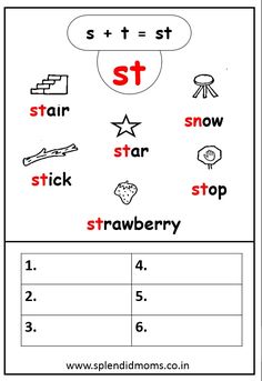 a printable worksheet with words and pictures