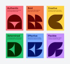 four different types of logos with the words'bold, bold, and colorful colors