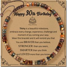 a birthday card with an image of a beaded necklace