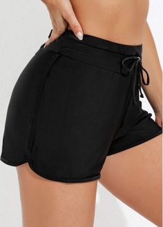 Color:Black;Size:S;Size:M;Size:L;Size:XL;Size:XXL;Package Contents:1 X Swim Shorts;Composition:82% Polyester, 18% Spandex;Washing Instructions:Hand Wash;Bottom Type:Shorts;Waist Type:Mid Waist;Pattern Type:Solid;Color Scheme:Black; Black Stretch Shorts For Vacation, Black Drawstring Bottoms For Summer, Black Drawstring Bottoms In Short Length, Black Tie-side Bottoms For Summer, Black Tie-side Bottoms For Vacation, Black Tie-side Bottom For Vacation, Black Tie-side Vacation Bottoms, Swimming Shorts, Black Drawstring Beach Bottoms