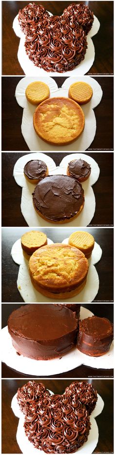 three different pictures of chocolate covered cookies on plates