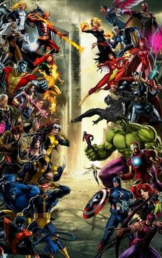 an image of the avengers and other superhero characters