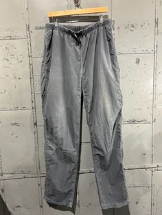 90s Gramicci belted pants  Great condition there's some wear on the backside and by the leg opening  Tagged 36x33 But please review measurements adjustable from 34" to 37" Waist 33"Inseam 13"Rise 8.5"Leg opening Vintage Blue Mid-rise Pants, Rock Climbing Pants, Gray Full-length Outdoor Pants, Gramicci Pants, Vintage Dark Wash Rigid Denim Pants, Climbing Pants, Vintage Pre-washed Denim Pants, Belted Pants, Rock Climbing