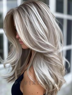 Icy Blonde Hair Color, Winter Hair Color Ideas, Grey Hair Transformation, Silver Blonde Hair, Cool Blonde Hair, Silver Blonde