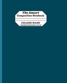 the smart composition notebook college fueled with blue background and white text on top of it