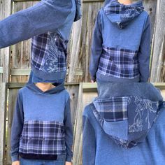 a child's hoodie made from an old pair of jeans