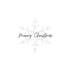 a snowflake with the words merry christmas written in black and white on it