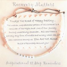 a message written on a piece of paper that says, recovery matters trade the road of happy resting