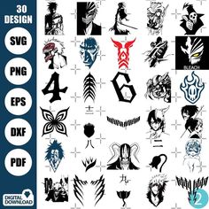 an image of various anime logos