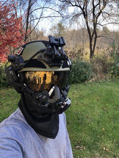 a person wearing a helmet and goggles