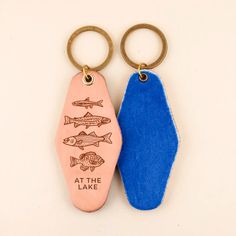 AT THE LAKE | Freshwater Fish Leather Hotel Keychain | Shop Freshwater Hotel Keychain, Augusta Georgia, Water Boat, Summer Sunshine, Water Spots, At The Lake, Aging Beautifully, Freshwater Fish, Top Grain Leather