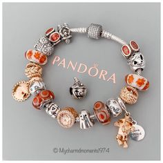 Pandora Autumn Bracelet, Fall Charm Bracelet, Orange Pandora Bracelet, Pandora Halloween Bracelet, Pandora Bracelet Charms Ideas, Pandora Bracelet Designs, Pandora Inspiration, Troll Beads