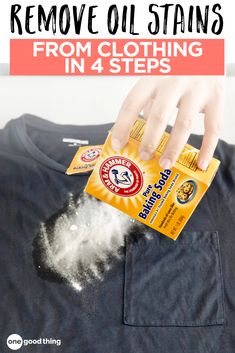 someone removing old stains from clothing in 4 steps