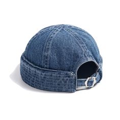 PRICES MAY VARY. Denim Docker Beanie: ✔️Vintage Distressed Washed Style.✔️100% Denim Cotton Made.✔️Lightweight / Durable / Smooth.✔️Adjustable Metal Buckle Back Closure, Great Fit for Most Head Sizes.✔️Low Profile Unconstructed. A Must-have Item for Yourself: Upgrade your seasonal headwear game with comfortable blank sophistication. Simply touch up on elegant fashion and classic vibes wherever you go, taking on aesthetic comfort to a whole new level. Unisex: The unisex design makes it suitably perfect for both men and women; Design with handsome character letter leather buckle, both the front and reverse side can be worn; This adorable and classic french style rolled cuff harbour hat is perfect cap for anywhere you go; This cap combines both colorful styles to turn your head and comfort fo Mens Visor, Pola Topi, Denim Aesthetic, Sailor Cap, Brimless Hat, Womens Visor, Denim Cap, Sailor Hat, Trendy Denim