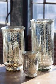 three glass vases sitting on top of a table next to each other with the words diy decoration above them