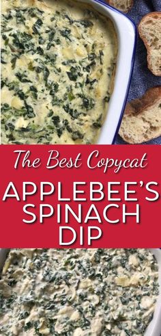 the best copycat appetizer's spinach dip