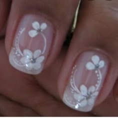 French Manicure Gel, Winter Angel, Floral Nail Designs, Really Cute Nails, Nail Art Wedding