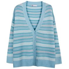 Blue Striped Knit Cardigan With its charming blue striped design, this knit cardigan adds a touch of kawaii to any outfit. The soft, comfortable material will keep you cozy while also making a stylish statement. Perfect for any occasion, this cardigan is a must-have addition to your wardrobe. Size:• S: Bust: 130cm/ 51.2 in, Length: 65cm/ 25.6 in • M: Bust: 132cm/ 52.0 in, Length: 66cm/ 26.0 in • L: Bust: 138cm/ 54.3 in, Length: 67cm/ 26.4 in Material: Cotton, Acrylic Baby Blue Outfit, Kawaii Swimsuit, Cardigan Y2k, Dark Academia Clothing, Y2k Outfit Ideas, Artsy Outfit, Cottagecore Fashion, Kawaii Dress, Y2k Aesthetic Outfits