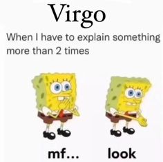 an image of two cartoon characters with the words virgo and mf look at each other