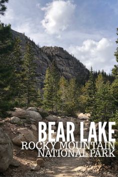 the bear lake rocky mountain national park is featured in this advert for an upcoming book