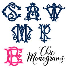 some type of monograms with the letter s and r in different font styles