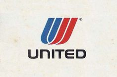 the united airlines logo is shown in red, white and blue