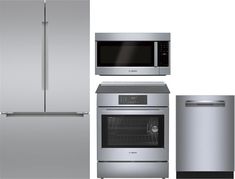 stainless steel appliances including refrigerator, microwave and dishwasher