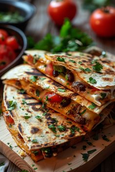 Stacked vegetable and cheese quesadillas garnished with cilantro, with tomatoes and cilantro in the background. Air Fryer Quesadilla, Naan Pizza Recipes, Ibs Friendly Food, Air Fryer Vegetables, Roasted Cauliflower Steaks, Homemade Spice Mix, Best Air Fryer Recipes, Healthy Air Fryer Recipes