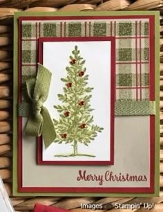 a card with a christmas tree on it