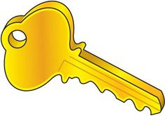 a golden key on a white background is shown in this image, it appears to be an illustration