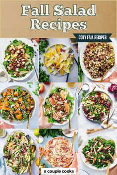 a cookbook with pictures of different salads