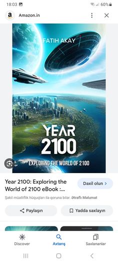 the app is showing an image of a space station and text that reads year 2, 000