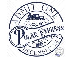 the logo for polar express is shown in black and white, with an image of a train on it