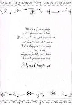 a christmas card with the words merry christmas written in black and white, on a white background