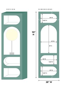 the height and width of a streetlight with measurements for each light, including the base