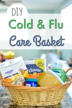 Cold Basket Care Packages, Sick Care Basket, Sick Basket For Girlfriend, Feel Better Baskets For Her, Get Well Basket For Men, Feel Better Basket For Him, Care Package Ideas For Sick, Cold Care Package, Get Well Basket Ideas