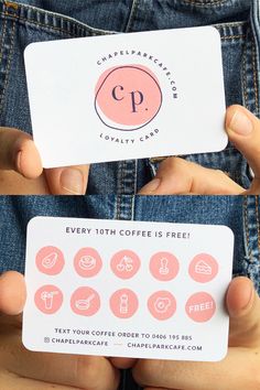 Coffee loyalty cards Cafe Loyalty Card Design, Loyalty Card Design Creative, Cafe Card Design, Coffee Card Design, Coffee Loyalty Card Design, Information Card Design, Cafe Graphic Design, Coffee Loyalty Card