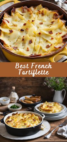 the best french tartillte recipe is made with fresh cheese and bacon, it's ready to be eaten