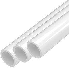 three white plastic tubes on a white background