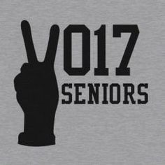 the word vol7 seniors written in black on a gray background with a hand making a peace sign